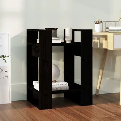Afbeelding van Boekenkast/kamerscherm 41x35x57 cm massief grenenhout zwart