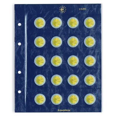 Afbeelding van Leuchtturm Leuchtturm, Vista, Bladen (4 rings) 2 Euromunten (20 st.) Transparant afm: 202x252 mm. per st.