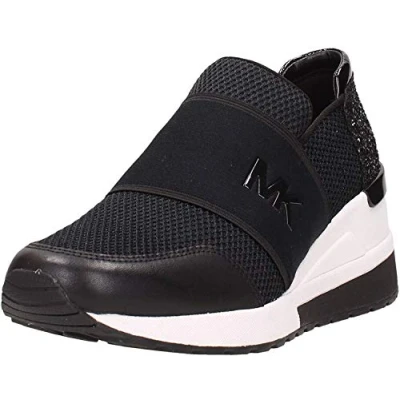 Afbeelding van Michael Kors Felix Trainer Instappers, Dames, Maat: 36.5, Black Kunststof/ textiel