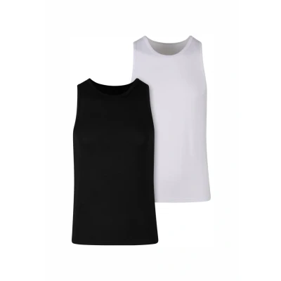 Afbeelding van Urban Classics Basic TANK 2PACK Hemd, Heren, Maat: Medium, Black white
