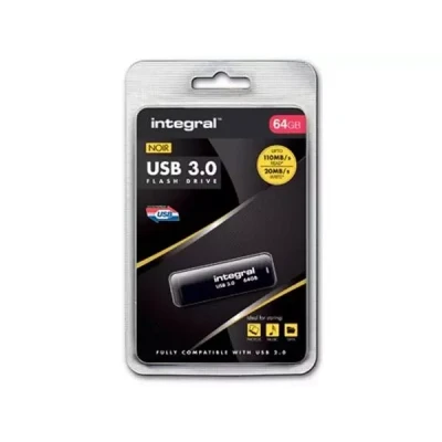 Afbeelding van Integral USB3.0 drive NEON UP TO R 100 W 30 MBS USB flash Type A 3.2 Gen 1 (3.1 1) (64 GB, A, 3.2), stick, Zwart