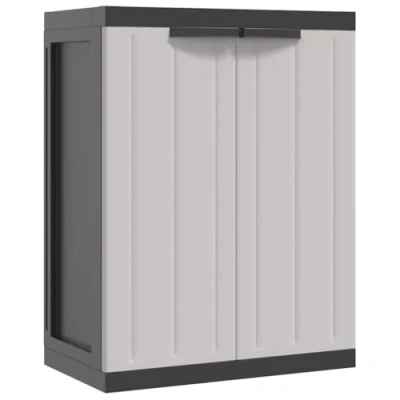 Image de vidaXL Armoire de rangement d&#039;extérieur gris et noir 65x37x85 cm PP364199