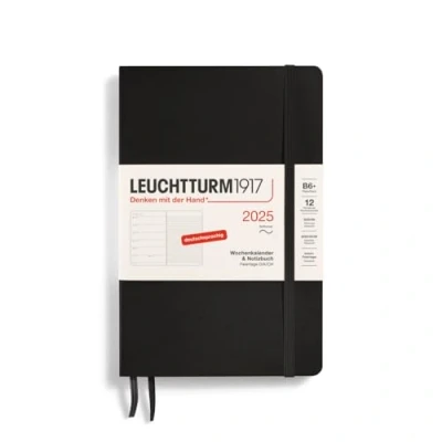 Afbeelding van LEUCHTTURM1917 370519 Paperback (B6+) weekplanner en notitieblok 2025, softcover, zwart, Duits