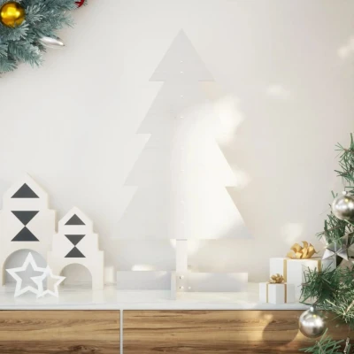 Afbeelding van vidaXL Kerstdecoratie kerstboom 80 cm massief grenenhout wit
