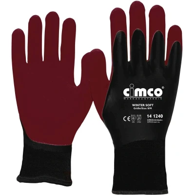 Afbeelding van Cimco Winter Soft dunkelrot/schwarz 141243 Vinyl Werkhandschoen Maat (handschoen): 11, XXL EN 388 1 paar