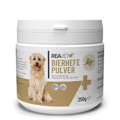 Afbeelding van ReaVET Biergist poeder voor Honden, Katten &amp; Paarden Hoog gehalte aan natuurlijk Vitamine B complex 100% en puur 250g