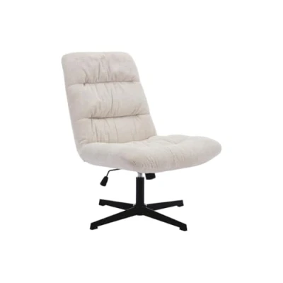 Afbeelding van Vente unique Draaifauteuil van beige gechineerde stof SELENDO L 68 cm x H 104 D 77