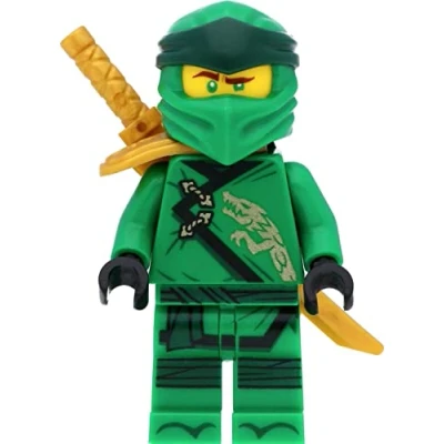 Afbeelding van Lego Ninjago Lloyd (Legacy) minifiguur met schouderuitrusting en zwaarden