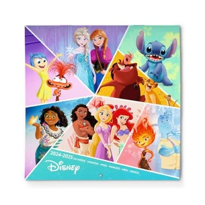 Afbeelding van Disney wandkalender 2024/2025, maandkalender 2025, (30 x 30 cm), Europese versie