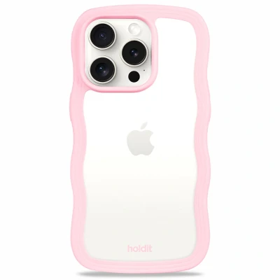 Afbeelding van Holdit Hoesje Geschikt voor iPhone 15 Pro Wavy Case roze