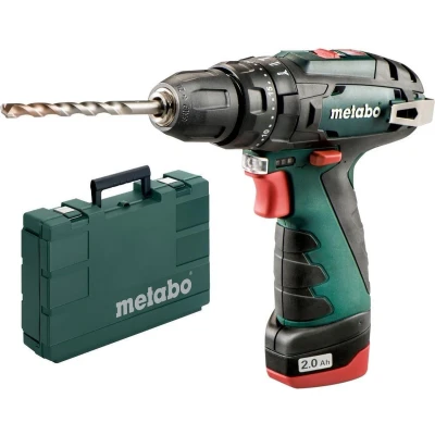 Afbeelding van Metabo PowerMaxx SBA Accu Klopboormachine Met 2 x 2.0 Ah Li Power accu&#039;s 10,8 V In Kunststof Koffer Groen Dm Hout: 18 mm Staal: 10