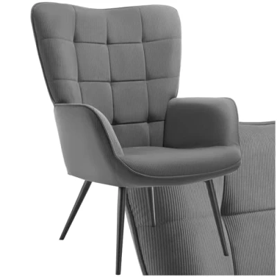 Afbeelding van tectake® Vleugelfauteuil in Scandinavische Stijl Hygge Stoel voor Woonkamer, Slaapkamer Loungefauteuil Draagvermogen tot 150 kg