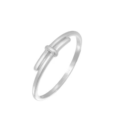Afbeelding van Elli Wrapped Basic Ring, Dames, Maat: 54, Silber