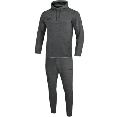 Afbeelding van JAKO Joggingpak met sweaterkap Premium Basics Antraciet gemeleerd