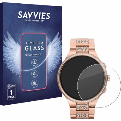 Afbeelding van Savvies Schermbeschermer van gepantserd glas, Smartwatch beschermfolie, Transparant