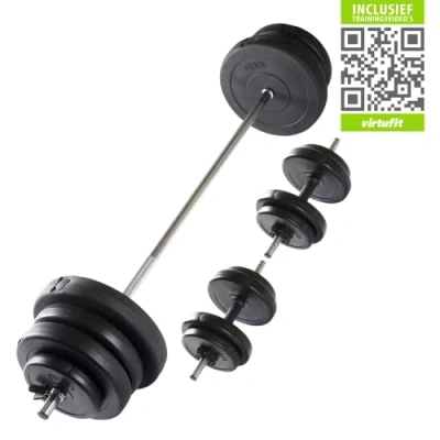 Afbeelding van VirtuFit Halterset Verstelbare Dumbellset 60,5 kg Zwart
