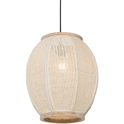 Afbeelding van QAZQA Oosterse hanglamp naturel 35 cm Rob