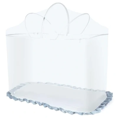 Afbeelding van Orzbow Universeel muggennet voor babybed, duurzaam, insectennet met ritssluiting, stabiel kattennet sterke ondersteuning, gemakkelijke toegang, voorkomt het binnendringen van insecten (wit)