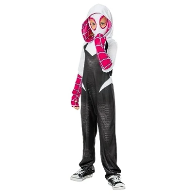 Afbeelding van spider Gwen Ghost kinder kostuum 5 6 jaar