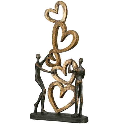 Afbeelding van Gilde Figuur &#039;Heart to Heart&#039;, polyresin, antique bronze finish, H41cm
