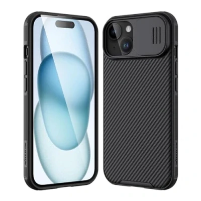 Afbeelding van Nillkin CamShield Hoesje Geschikt voor Apple iPhone 15 Plus Back Cover met Camera Slider Zwart
