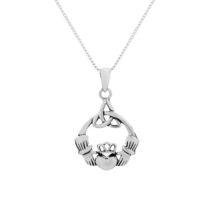 Afbeelding van ketting dames Zilveren met hanger, Claddagh