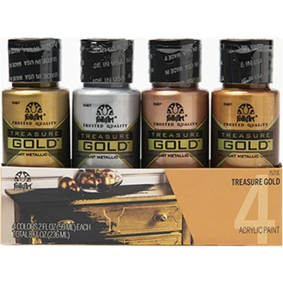 Afbeelding van FolkArt verf set specialty 4 colors Treasure gold