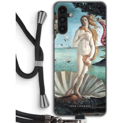 Afbeelding van Case Company® hoesje met Koord geschikt voor Samsung Galaxy A13 5G Alone in Space Telefoonhoesje Zwart Bescherming aan alle Kanten en Over de Schermrand