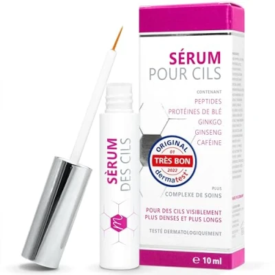 Afbeelding van Hormoonvrij wimperserum, 10 ml, met hyaluron, collageen, peptiden en tarwe eiwit, wimpergroeiserum voor wimpergroei natuurlijke ingrediënten