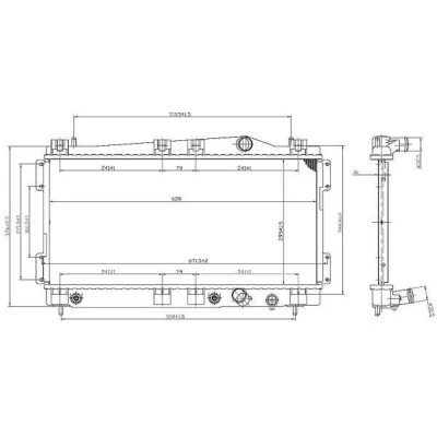Afbeelding van NRF 53955 Radiateur Aluminium 628 295 16 Koelribben gesoldeerd