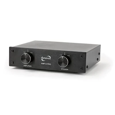 Afbeelding van Dynavox AMP S Pro, 207765 muziekstandaard voor versterker/luidsprekers stereo en surround versterker, metalen chassis, aansluiting met klem banaanstekker, zwart,