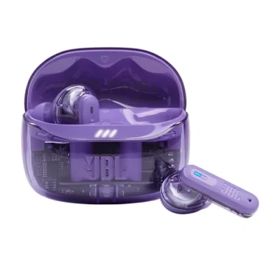 Image de JBL TUNE Beam 2 Ghost Edition écouteurs sans fil avec micro intra auriculaire Bluetooth Suppresseur de bruit actif violet