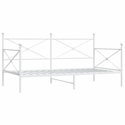 Afbeelding van vidaXL Slaapbank zonder matras 100x190 cm staal wit