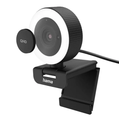 Afbeelding van Hama Webcam 2560 x 1440 Pixel Klemhouder, Standvoet, Stereomicrofoon
