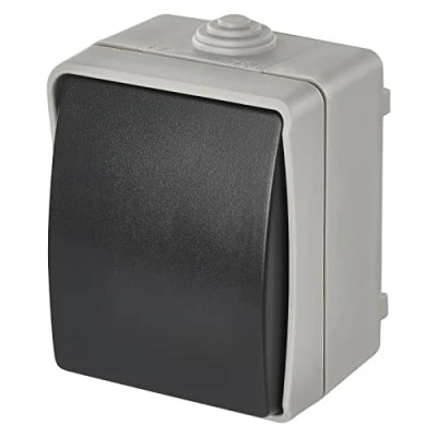 Afbeelding van EMOS Deurbel schakelaar, waterdicht, 250 V /10 AX, kunststof, wandmontage, beschermingsklasse IP54, voor buiten