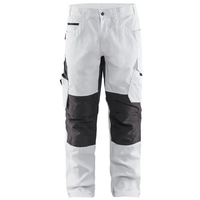 Image de Pantalon peintre stretch blanc/gris foncé