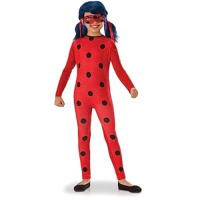 Afbeelding van RUBIES Officieel Miraculous LADYBUG instapkostuum voor kinderen maat 5 6 jaar kostuum met overall en masker elastische band Halloween, carnaval