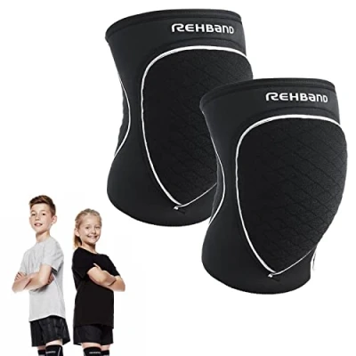 Afbeelding van Rehband kniebeschermers voor kinderen, 1 paar, volleybal en handbal, comfortabel hoge bescherming, kleur: zwart, maat L, zijkant: paar
