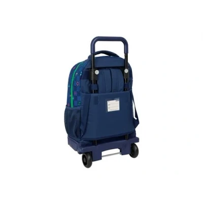 Image de SAFTA Cartable scolaire large, with removable compact wheels PVC Benetton &quot;Damero&quot;