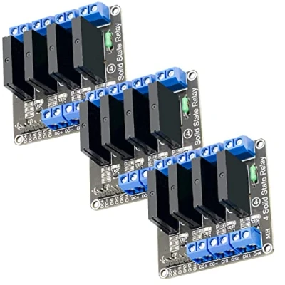 Afbeelding van AZDelivery 3 x 4 kanaals 5 V DC relaismodule, halfgeleiderrelais, Trigger, schakelrelaiskaart, compatibel met Arduino en Raspberry Pi