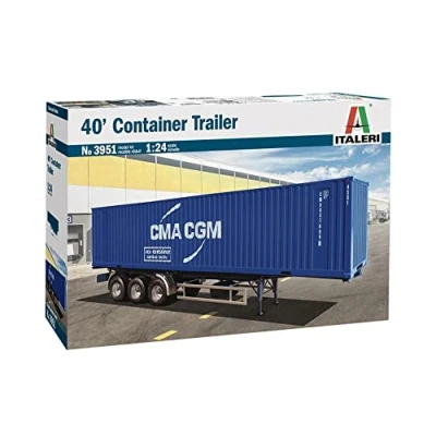 Afbeelding van 1:24 Italeri 3951 40&#039;FT Container Trailer CMA CGM Plastic Modelbouwpakket