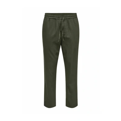 Afbeelding van Only &amp; Sons Onslinus Broek, Heren, Maat: Small, Olive night