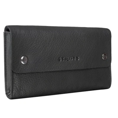Afbeelding van STILORD &#039;Griffin&#039; Vintage lederen etui, elegant ideaal als schooltas, organizer, portemonnee, van echt leer, zwart., Modern