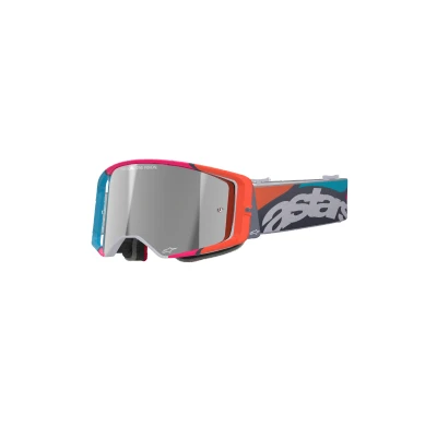 Afbeelding van Alpinestars Supertech Stream Crossbril Grijs / Multi (Lens: Spiegel Zilver)