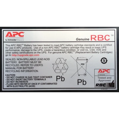 Afbeelding van Batterij voor Ononderbreekbaar Stroomvoorzieningssysteem SAI APC RBC55