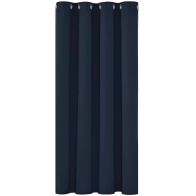 Afbeelding van Deconovo Thermo isolerende verduisteringsgordijnen, 132 x 138 cm (b h), gordijnen voor jongenskamer, modern design met oogjes, marineblauw, 1 stuk