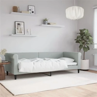 Afbeelding van vidaXL Slaapbank 80x200 cm fluweel lichtgrijs