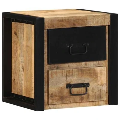 Image de vidaXL Table de chevet 40x35x40 cm bois massif manguier brut4015953