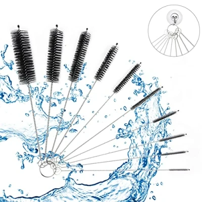 Afbeelding van Vicloon Buisborstel, 10 stuks, reinigingsborstel, buis voor glazen fles, babyfles, waterkoker, toetsenbord, slang, reinigingsborstels