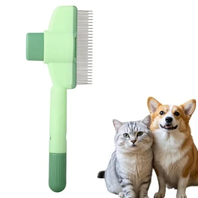 Afbeelding van Fellblitz Brosse pour chat autonettoyante chat, enlever les poils mats, longs et courts Peigne de toilettage écologique propriétaires chats (vert)